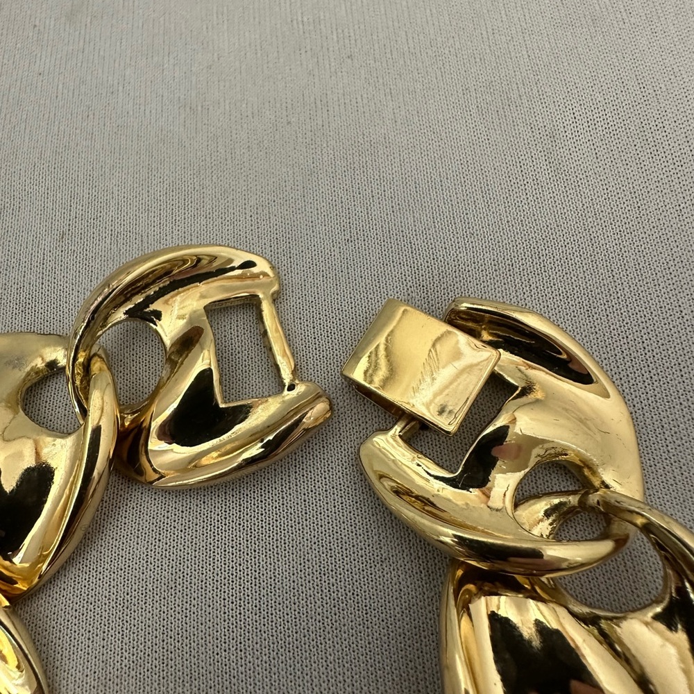 Storm chunky gold tone link bracelet - Picture 7 of 8